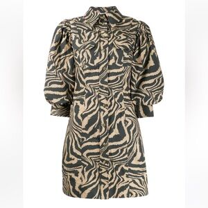 Ganni Swirl Tiger-Print Dress